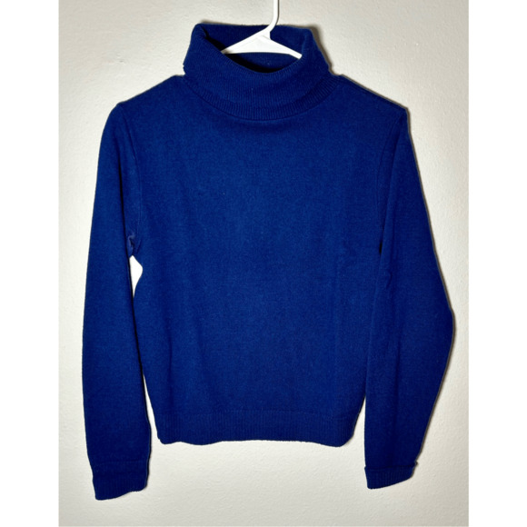 Vintage 1970s Pendleton Women’s 100% Virgin Wool Blue Turtleneck Sweater Sz 36 - Picture 1 of 7